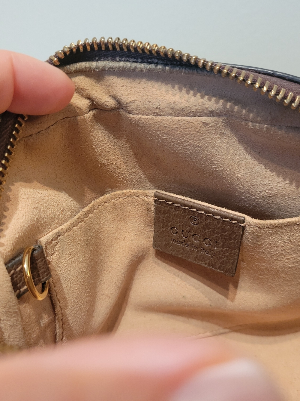 Gucci Brown Monogram Crossbody Bag with Signature Web Stripe - Picture 6 of 16